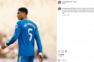 贝林厄姆社媒：客战巴列卡诺总是很难，但我们拿到了1分并向前看